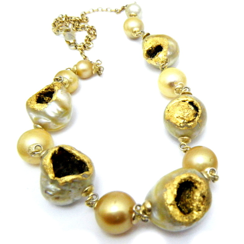 Kintsugi Collection Gold South Sea Pearls Necklace